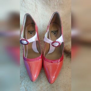 John Fluevog Aquila Celestial Comminication Pink and Orange Women's Shoes